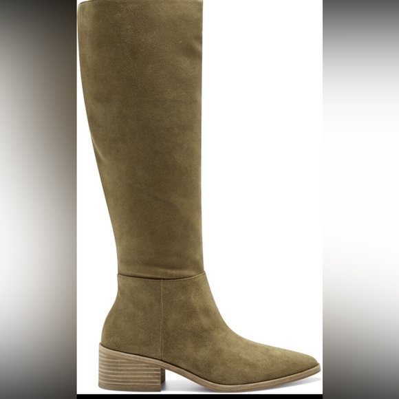 Vince Camuto Beaanna Tan Suede Inside Zip Western Cowgirl Boots - Picture 15 of 15